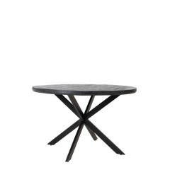 DINING TABLE YLL BLACK MANGO WOOD 140 - DINING TABLES